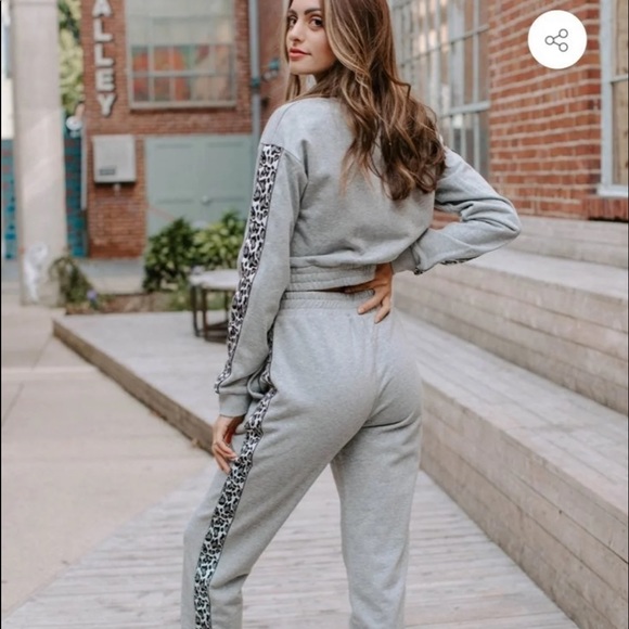 Kittenish Sweaters Kittenish Paige Leopard Jogger Set Poshmark